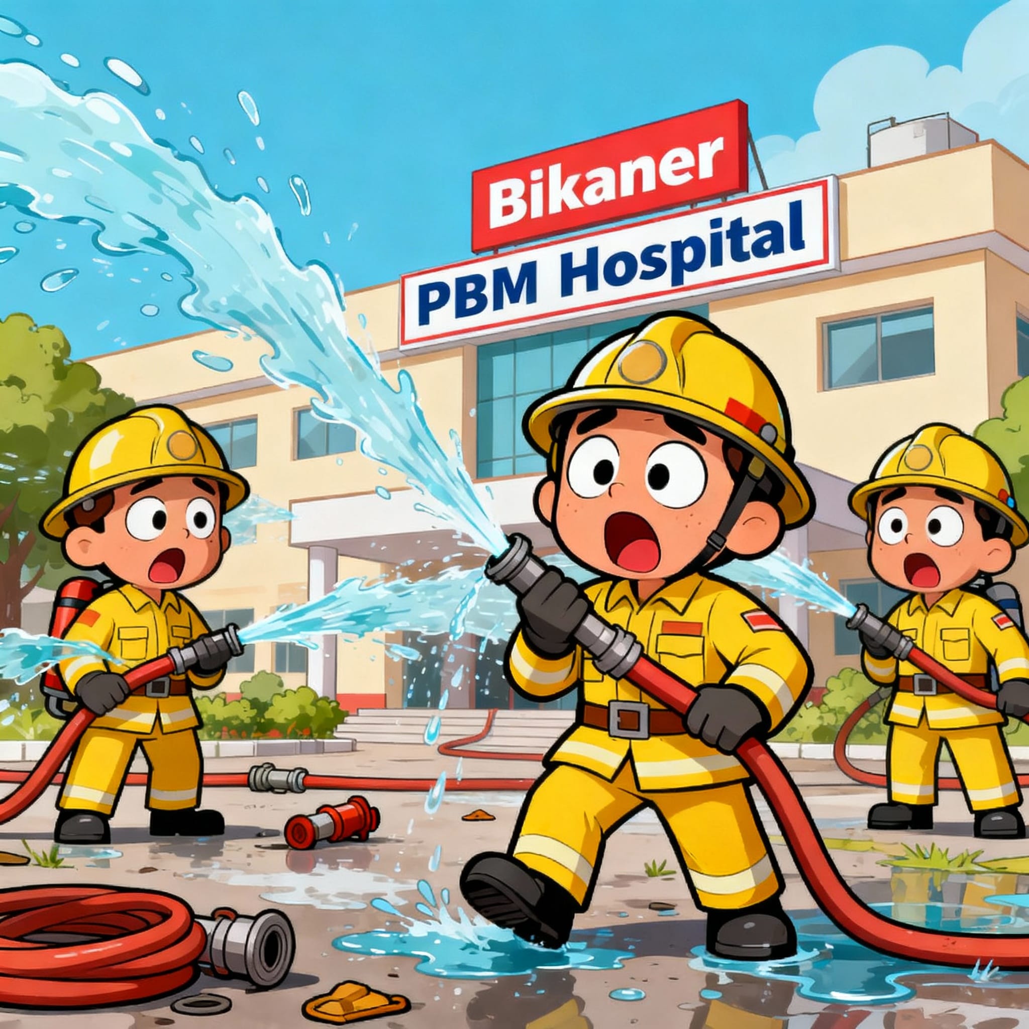 पीबीएम अस्पताल मॉक ड्रिल: फायर होज की लीकेज ने खोली आग से सुरक्षा की पोल, मरीजों की जान पर बन आई सवालिया निशान