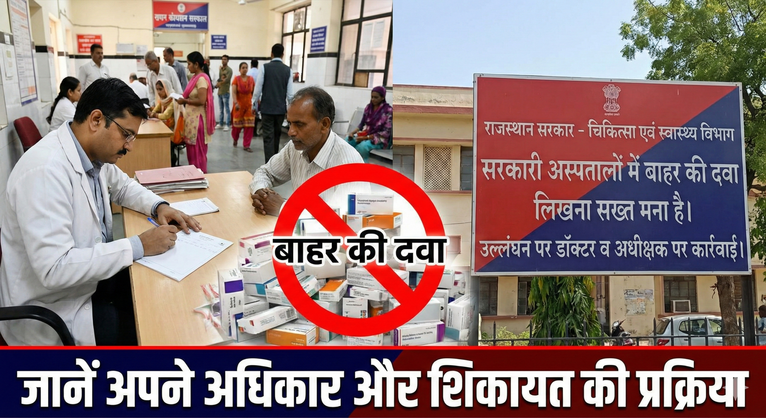 Rajasthan government hospital doctor writing prescription